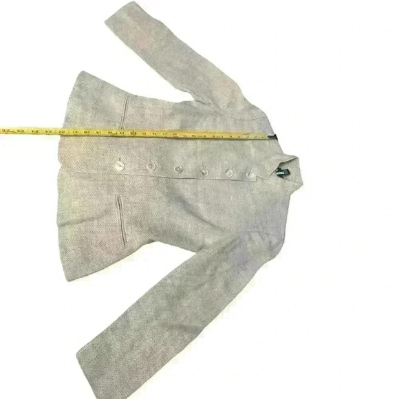 Lauren Ralph Lauren Womens VTG Linen Herringbone Blazer SZ 6P Blue/Grey - Picture 3 of 8